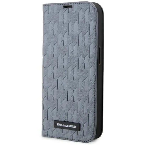 Karl Lagerfeld KLBKP14LSAKLHPG iPhone 14 Pro 6.1" fliptok ezüst/ezüst Saffiano Monogram tok - 1