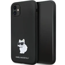 Karl Lagerfeld KLHCN61SMHCNPK tok iPhone 11-hez - fekete szilikon C fém csat,