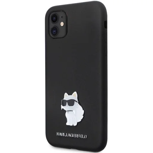 Karl Lagerfeld KLHCN61SMHCNPK tok iPhone 11-hez - fekete szilikon C fém csat, - 2