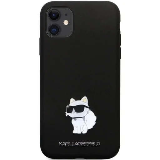 Karl Lagerfeld KLHCN61SMHCNPK tok iPhone 11-hez - fekete szilikon C fém csat, - 3