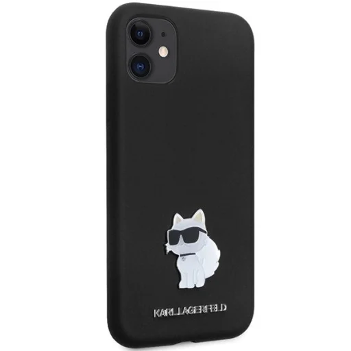 Karl Lagerfeld KLHCN61SMHCNPK tok iPhone 11-hez - fekete szilikon C fém csat, - 4