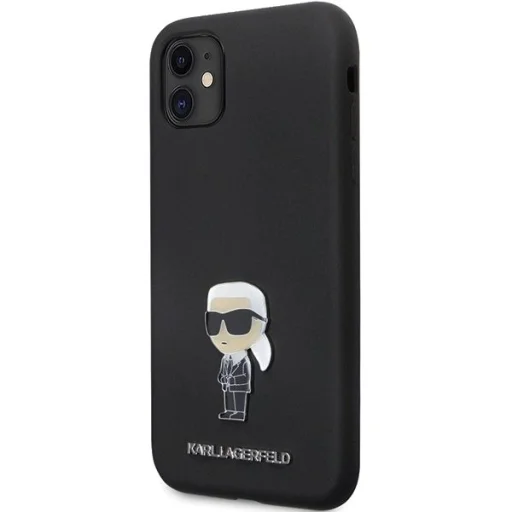 Karl Lagerfeld KLHCN61SMHKNPK tok iPhone 11 - fekete szilikon Ikonik Metal Pin - 2