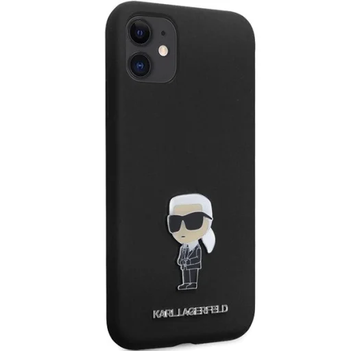 Karl Lagerfeld KLHCN61SMHKNPK tok iPhone 11 - fekete szilikon Ikonik Metal Pin - 4