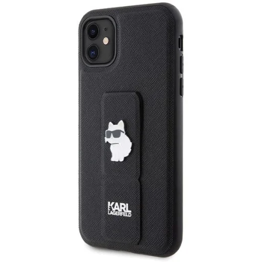 Karl Lagerfeld Gripstand Saffiano Choupette Pins tok iPhone 11 - Fekete - 2