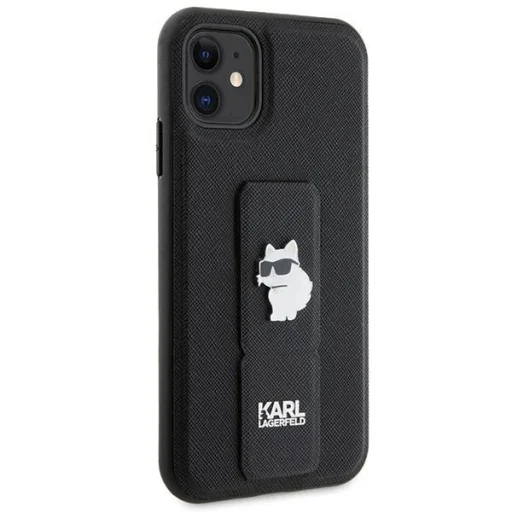 Karl Lagerfeld Gripstand Saffiano Choupette Pins tok iPhone 11 - Fekete - 4
