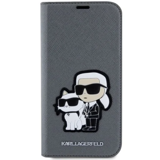 Karl Lagerfeld KLBKP14SSANKCPG iPhone 14 6,1" fliptok ezüst/ezüst Saffiano Karl & Choupette - 3