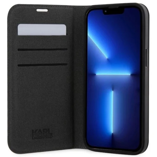 Karl Lagerfeld KLBKP14SSANKCPG iPhone 14 6,1" fliptok ezüst/ezüst Saffiano Karl & Choupette - 4