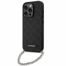Karl Lagerfeld KLHCP14LSACKLHPK iPhone 14 Pro 6.1" fekete/fekete kemény tok Saffiano Monogram Chain