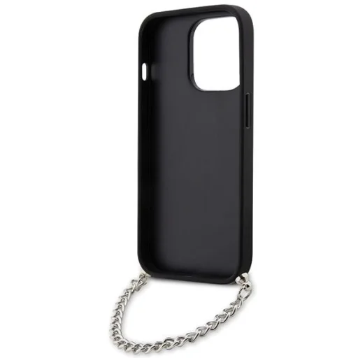 Karl Lagerfeld KLHCP14LSACKLHPK iPhone 14 Pro 6.1" fekete/fekete kemény tok Saffiano Monogram Chain - 6