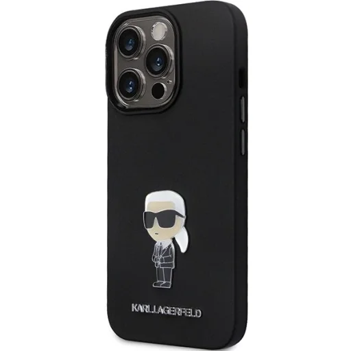 Karl Lagerfeld KLHCP14XSMHKNPK tok iPhone 14 Pro Max 6.7" - fekete szilikon Ikonik Metal Pin tok - 2