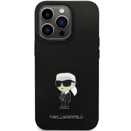 Karl Lagerfeld KLHCP14XSMHKNPK tok iPhone 14 Pro Max 6.7" - fekete szilikon Ikonik Metal Pin tok - 3
