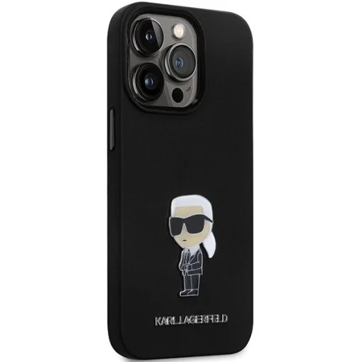 Karl Lagerfeld KLHCP14XSMHKNPK tok iPhone 14 Pro Max 6.7" - fekete szilikon Ikonik Metal Pin tok - 4