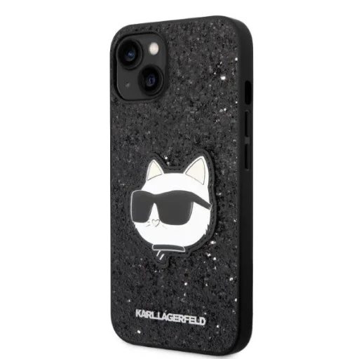 Karl Lagerfeld KLHCP14MG2CPK iPhone 14 Plus 6.7" fekete/fekete kemény tok Glitter Choupette Patch tok - 2