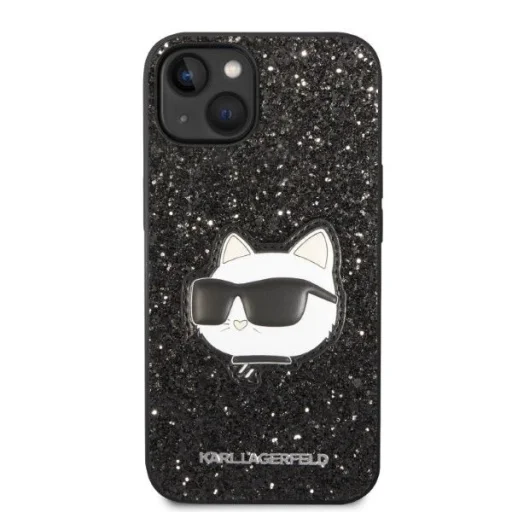 Karl Lagerfeld KLHCP14MG2CPK iPhone 14 Plus 6.7" fekete/fekete kemény tok Glitter Choupette Patch tok - 3