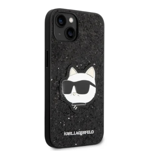 Karl Lagerfeld KLHCP14MG2CPK iPhone 14 Plus 6.7" fekete/fekete kemény tok Glitter Choupette Patch tok - 4