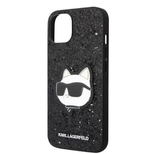 Karl Lagerfeld KLHCP14MG2CPK iPhone 14 Plus 6.7" fekete/fekete kemény tok Glitter Choupette Patch tok - 6