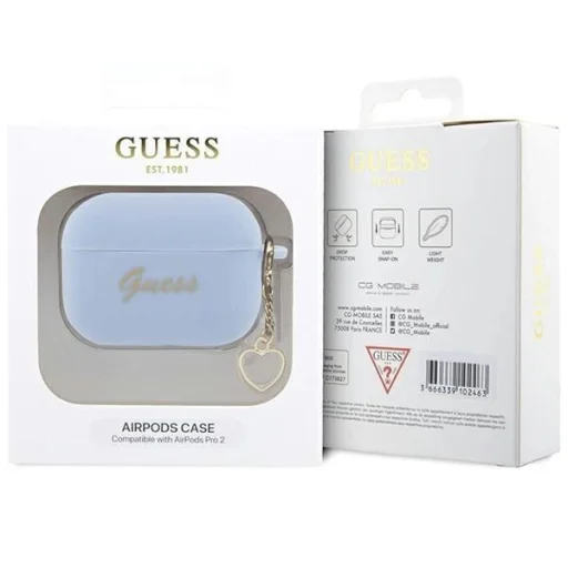 Guess GUAP2LSCHSB AirPods Pro 2 tok kék/kék Silicone Charm Heart Collection - 4