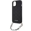 Karl Lagerfeld KLHCP14SSACKLHPK iPhone 14 6.1" fekete/fekete kemény tok Saffiano Monogram Chain - 5