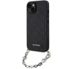 Karl Lagerfeld KLHCP14SSACKLHPK iPhone 14 6.1" fekete/fekete kemény tok Saffiano Monogram Chain - 1