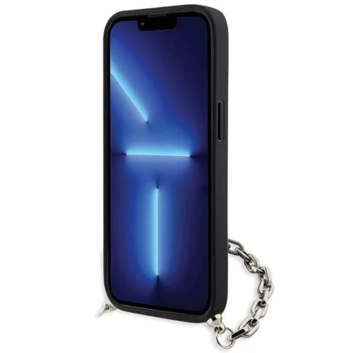 Karl Lagerfeld KLHCP14SSACKLHPK iPhone 14 6.1" fekete/fekete kemény tok Saffiano Monogram Chain - 4