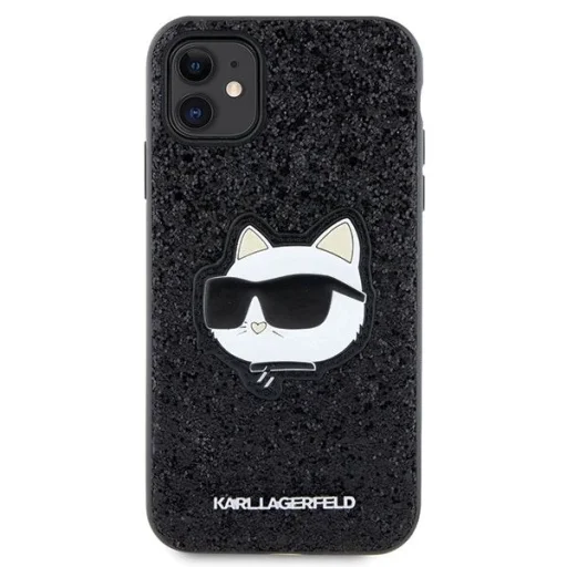 Karl Lagerfeld KLHCN61G2CPK iPhone 11 6.1" fekete/fekete kemény tok Glitter Choupette Patch tok - 3