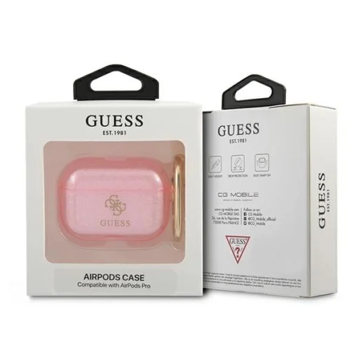 Guess GUAPUCG4GP AirPods Pro tok pink/pink Glitter Collection - 3