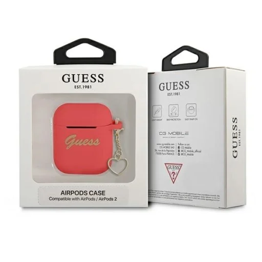 Guess GUA2LSCHSR AirPods cover red/red Silicone Charm Heart Collection - 3