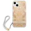 Guess GUHCP13SHFLSD iPhone 13 mini 5.4" arany/arany kemény tok Flower Strap tok thumbnail