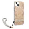Guess GUHCP13SHFLSD iPhone 13 mini 5.4" arany/arany kemény tok Flower Strap tok thumbnail