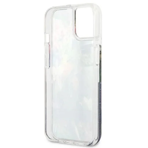 Guess GUHCP13SLFLSB iPhone 13 mini 5.4" kék/kék keménytok Flower Liquid Glitter tok - 7