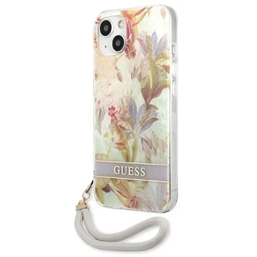 Guess GUHCP13SHFLSU iPhone 13 mini 5.4" lila/lila keménytok Flower Strap - 2
