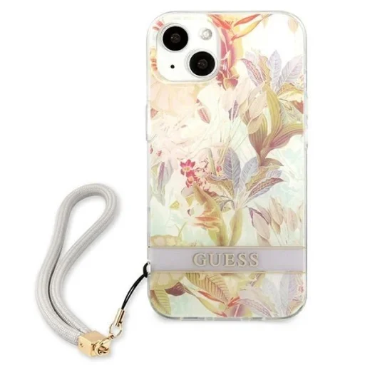 Guess GUHCP13SHFLSU iPhone 13 mini 5.4" lila/lila keménytok Flower Strap - 3