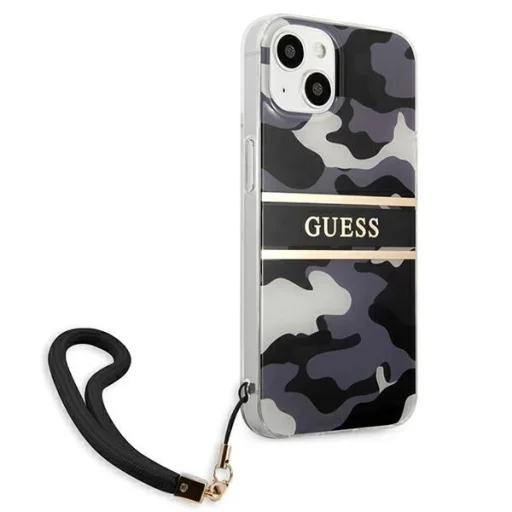 Guess GUHCP13SKCABBK iPhone 13 mini 5.4" fekete/fekete kemény tok Camo Strap Collection - 4