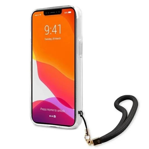 Guess GUHCP13SKCABBK iPhone 13 mini 5.4" fekete/fekete kemény tok Camo Strap Collection - 5