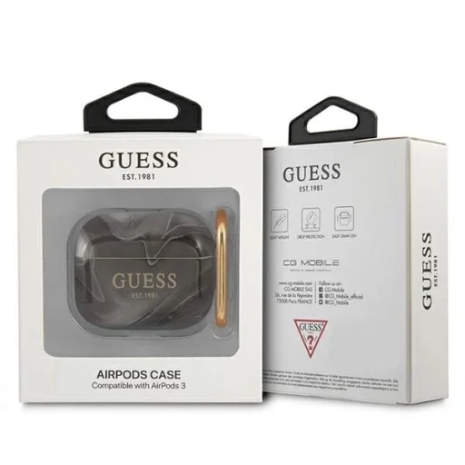 Guess GUA3UNMK AirPods 3 tok fekete/fekete Márvány Kollekció - 3