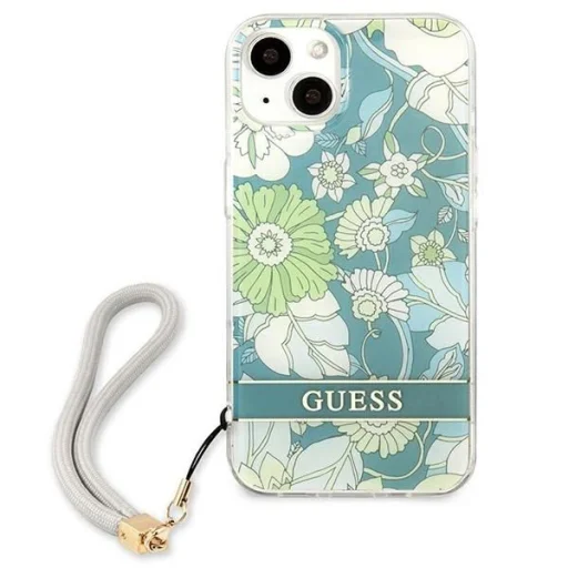 Guess GUHCP13SHFLSN iPhone 13 mini 5.4" zöld/zöld keménytok Virág Pánt - 3