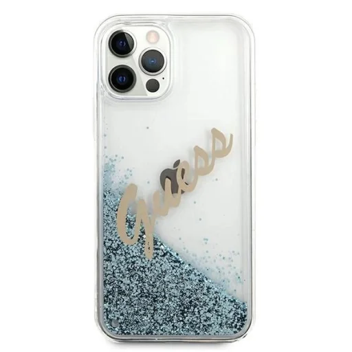 Guess GUHCP12LGLVSBL iPhone 12 Pro Max 6.7" blue/blue hardcase Glitter Vintage Script - 3