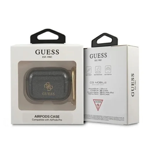 Guess GUAPUCG4GK AirPods Pro tok fekete/fekete Glitter Kollekció - 3