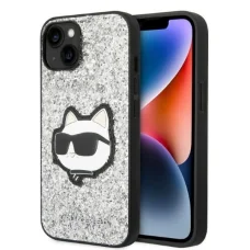 Karl Lagerfeld KLHCP14MG2CPS iPhone 14 Plus 6.7" ezüst/ezüst kemény tok Glitter Choupette Patch tok