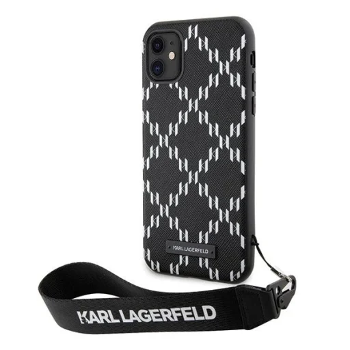 Karl Lagerfeld KLHCN61SAKLMBSK iPhone 11 6.1" fekete/fekete keménytok Monogram Losange Saffiano tok - 2