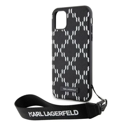 Karl Lagerfeld KLHCN61SAKLMBSK iPhone 11 6.1" fekete/fekete keménytok Monogram Losange Saffiano tok - 6