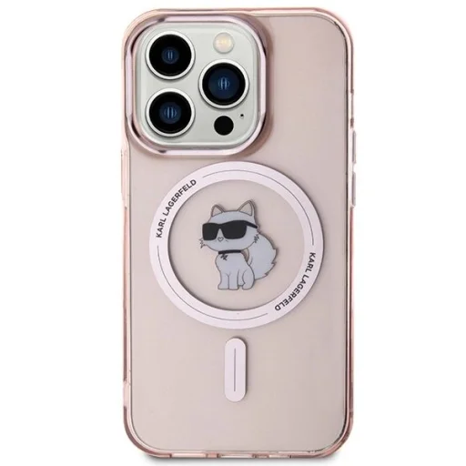  iPhone 15 Pro rózsaszín Karl Lagerfeld IML Choupette MagSafe tok - 3