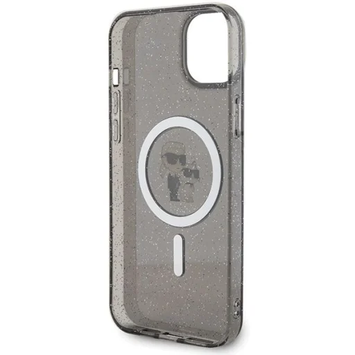  iPhone 15 Fekete Karl Lagerfeld Karl&Choupette Glitter MagSafe tok - 7