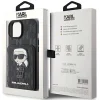  iPhone 15 Fekete Karl Lagerfeld Saffiano Cardslots és Állvány Monogram Ikonik Patch tok thumbnail