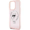  iPhone 15 Pro 6.1" pink/pink Karl Lagerfeld KLHMP15LHMRSCHP tok Ring Stand Choupette Head MagSafe - 6
