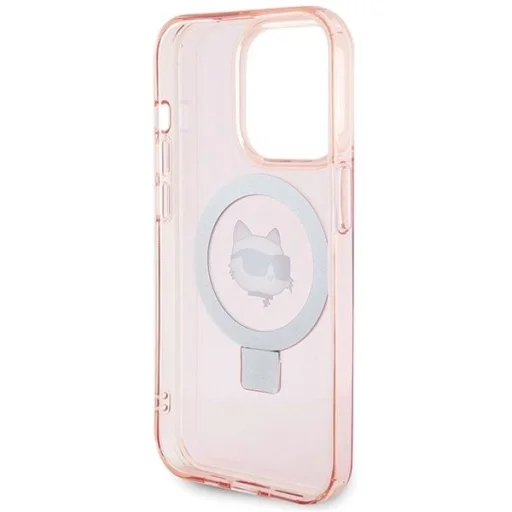  iPhone 15 Pro 6.1" pink/pink Karl Lagerfeld KLHMP15LHMRSCHP tok Ring Stand Choupette Head MagSafe - 7