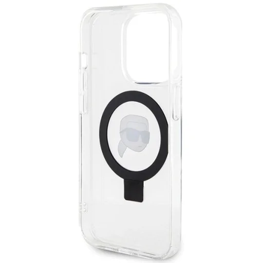  iPhone 15 Pro 6.1" fehér/fehér Karl Lagerfeld KLHMP15LHMRSKHH kemény tok Ring Stand Karl Head MagSafe tok - 7
