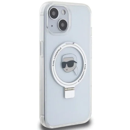  iPhone 15 6.1" fehér/hardcase gyűrűs állvány Karl Head MagSafe Karl Lagerfeld KLHMP15SHMRSKHH tok - 4