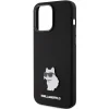  iPhone 15 Pro Max Karl Lagerfeld Szilikon Choupette Metal Pin tok - fekete thumbnail