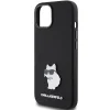  iPhone 15 Plus / 14 Plus fekete Karl Lagerfeld Silicone Choupette Metal Pin tok - 6